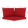 vidaXL Salon de jardin 6 pcs avec coussins rouge