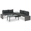 vidaXL Salon de jardin 3 pcs avec coussins R&eacute;sine tress&eacute;e Gris