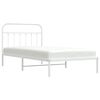 vidaXL Cadre de lit métal sans matelas et tête de lit blanc 107x203 cm