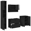 vidaXL Ensemble de mobilier de salle de bain avec tiroir 4 pcs Noir