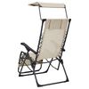 vidaXL Chaise pliable de terrasse Textil&egrave;ne Cr&egrave;me