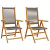 vidaXL Chaises de jardin lot de 2 gris bois d'acacia et polypropylène