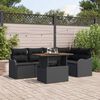 vidaXL Ensemble de canap&eacute; de jardin 6 pcs Noir Poly rotin