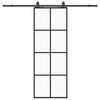 vidaXL Porte coulissante kit de quincaillerie noir 76x205 cm verre ESG