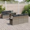 vidaXL Ensemble de canapé de jardin 7 pcs Gris Poly Rattan