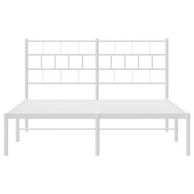 vidaXL Cadre de lit métal sans matelas et tête de lit blanc 140x190 cm