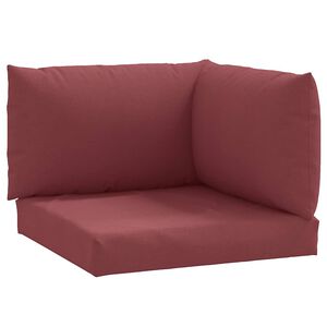 vidaXL Coussins de palette lot de 3 rouge bordeaux m&eacute;lang&eacute; tissu