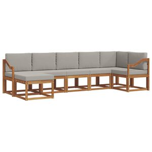 vidaXL Ensemble de canap&eacute;s d'ext&eacute;rieur 7 pc Gris Naturel et Clair