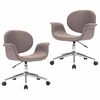 vidaXL Chaises pivotantes &agrave; manger lot de 2 taupe tissu