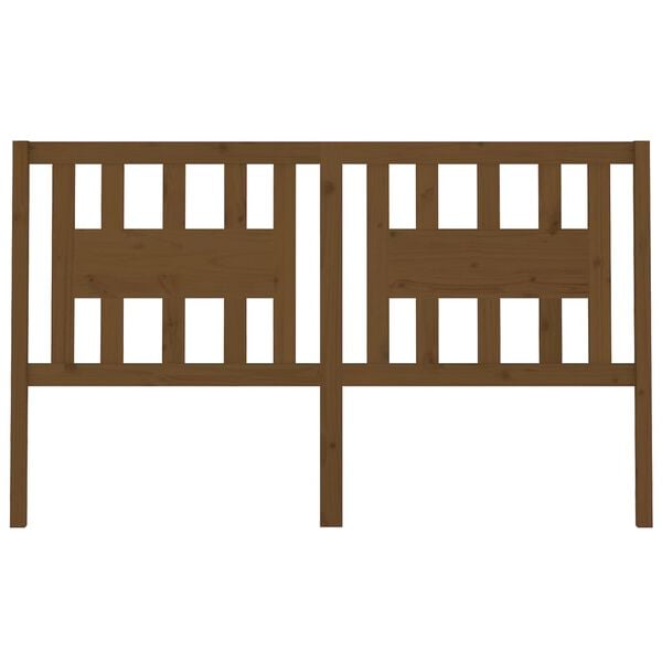 vidaXL T&ecirc;te de lit Marron miel 126x4x100 cm Bois massif de pin