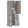 vidaXL Buffet haut Sonoma gris 69,5x34x180 cm Bois d'ing&eacute;nierie