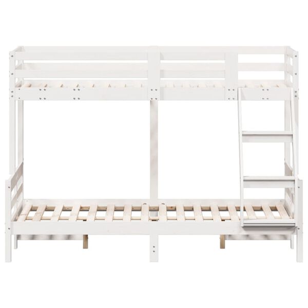 vidaXL Lit superposé sans matelas 80x200/120x200 cm blanc bois massif