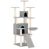 vidaXL Arbre &agrave; chat avec griffoirs en sisal Gris clair 154 cm