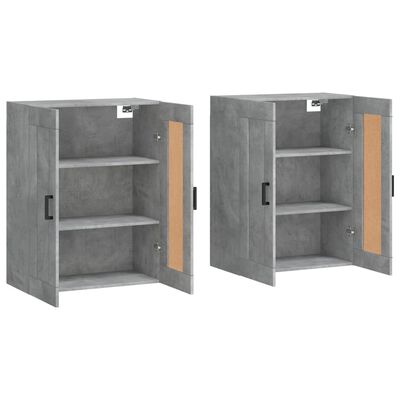 vidaXL Armoires murales 2 pcs gris béton bois d'ingénierie