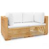 vidaXL Canap&eacute;s d'angle de jardin et coussins 2 pcs Bois teck massif