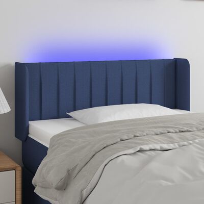 vidaXL Tête de lit à LED Bleu 83x16x78/88 cm Tissu