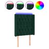 vidaXL T&ecirc;te de lit &agrave; LED Vert fonc&eacute; 83x16x118/128 cm Velours