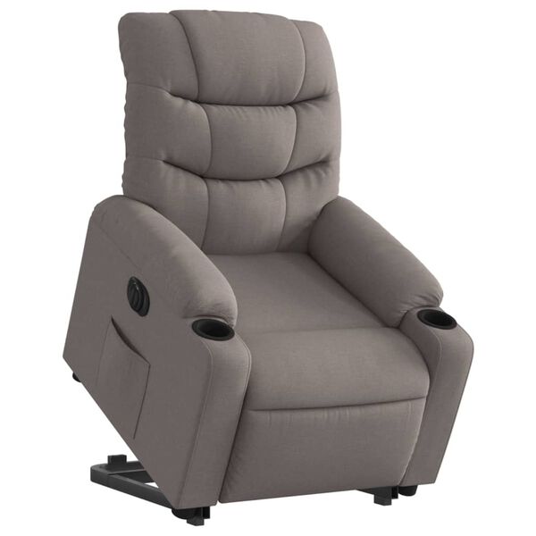 vidaXL Fauteuil inclinable &eacute;lectrique taupe tissu