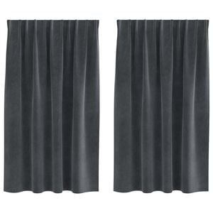 vidaXL Rideaux occultants 2 pc Gris clair 140 x 140 cm Velours