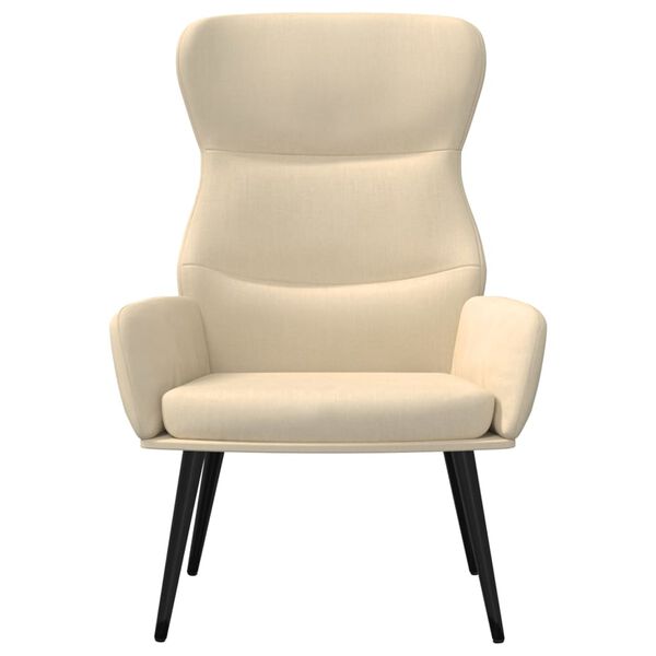 vidaXL Chaise de relaxation Crème Tissu
