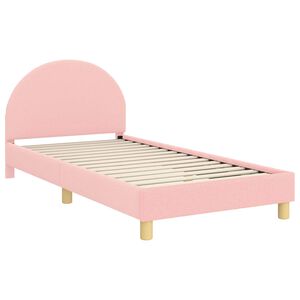 vidaXL Cadre de lit pour enfants avec t&ecirc;te de lit Rose 90 x 200 cm