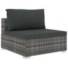 vidaXL Salon de jardin 8 pcs avec coussins résine tressée gris