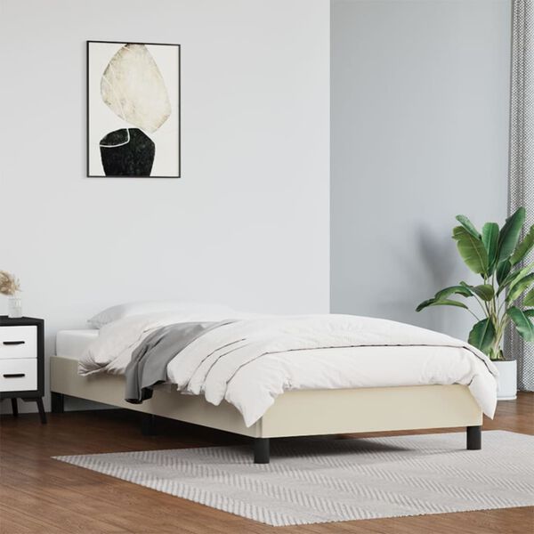 vidaXL Cadre de lit sans matelas crème 90x190 cm similicuir