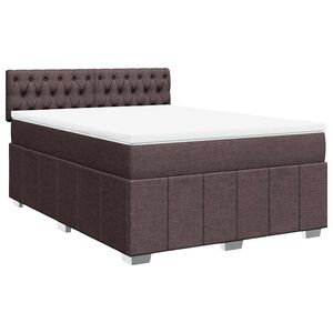 vidaXL Sommier &agrave; lattes de lit avec matelas Marron fonc&eacute; 140x190 cm