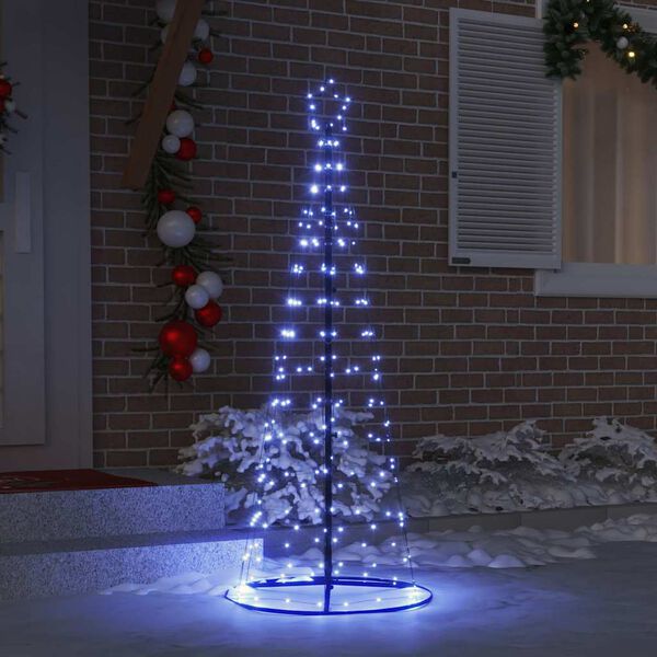 vidaXL Arbre de No&euml;l LED avec 390 LED avec support Bleu 250 cm Fer