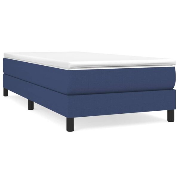 vidaXL Sommier à lattes de lit avec matelas Bleu 100x200 cm Tissu