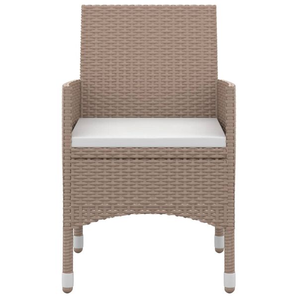 vidaXL Ensemble &agrave; manger de jardin coussins 5 pcs R&eacute;sine tress&eacute;e Verre