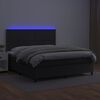 vidaXL Sommier &agrave; lattes de lit avec matelas et LED Noir 160x200 cm