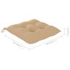 vidaXL Chaises de jardin et coussins beige lot de 8 Bois teck massif