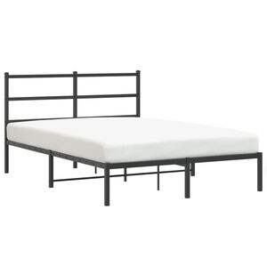 vidaXL Cadre de lit m&eacute;tal sans matelas avec t&ecirc;te de lit noir 140x190cm
