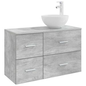 vidaXL Ensemble de mobilier de salle de bain 2 pc Gris b&eacute;ton