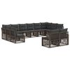 vidaXL Ensemble de canap&eacute; de jardin 12 pcs Gris polyrotin