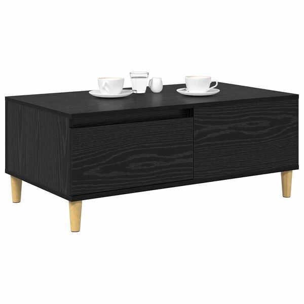 vidaXL Table basse Ch&ecirc;ne noir 90 x 50 x 26,5 cm Bois d'ing&eacute;nierie