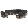 vidaXL Ensemble de canap&eacute; de jardin 12 pcs Gris polyrotin