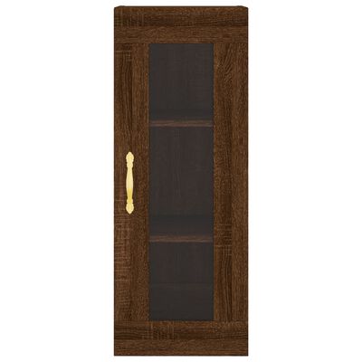 vidaXL Buffet haut Chêne marron 34,5x34x180 cm Bois d'ingénierie