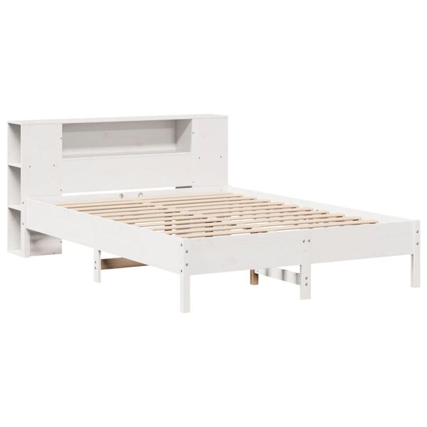 vidaXL Lit biblioth&egrave;que sans matelas blanc 120x200 cm bois pin massif