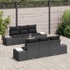 vidaXL Ensemble de canap&eacute; de jardin 7 pcs Noir