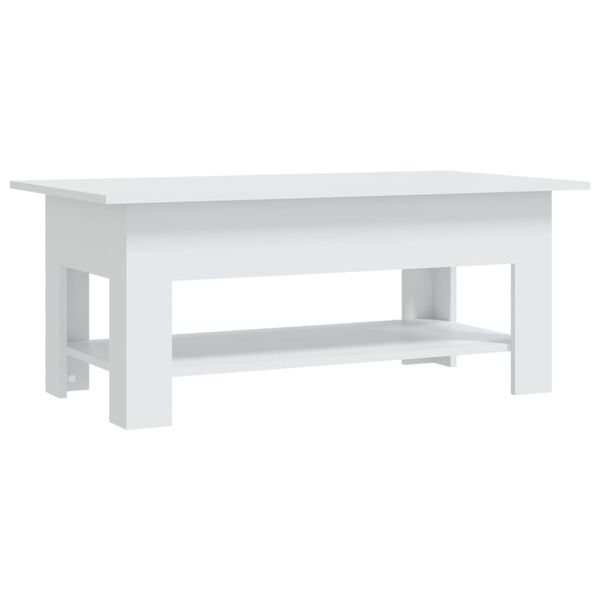 vidaXL Table basse blanc 102x55x42 cm bois d'ing&eacute;nierie
