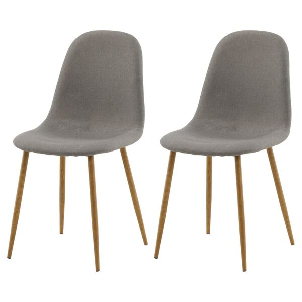Venture Home Chaises &agrave; manger lot de 2 Polar polyester gris et naturel