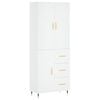 vidaXL Buffet haut Blanc 69,5x34x180 cm Bois d'ing&eacute;nierie