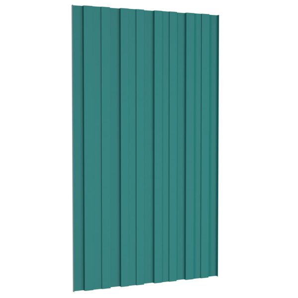 vidaXL Panneaux de toiture 36 pcs Acier galvanis&eacute; Vert 80x45 cm