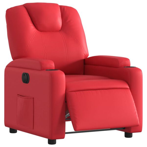 vidaXL Fauteuil inclinable &eacute;lectrique Rouge Similicuir