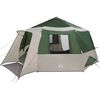 vidaXL Tente de cabane 12 personnes Vert et gris 500 x 500 x 294 cm