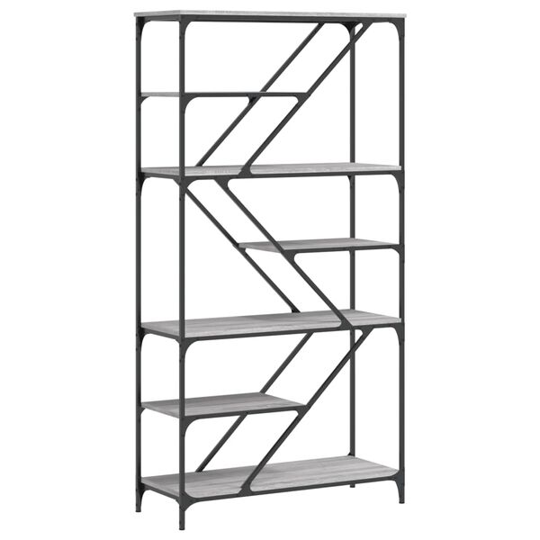 vidaXL Bibliothèque sonoma gris 91x36x176cm bois d'ingénierie et acier