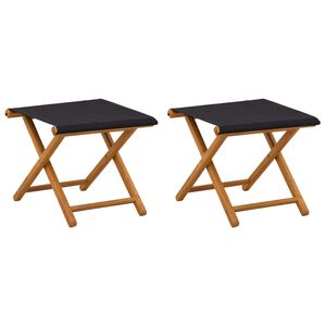 vidaXL Chaise Longue 2 pcs Bois d'eucalyptus massif Noir