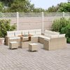 vidaXL Ensemble de canap&eacute; de jardin 13 pcs Beige polyrotin